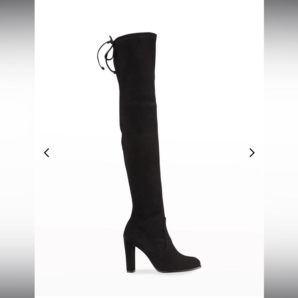 Stuart Weitzman Over-the-knee Highland Boots Black Suede 8.5